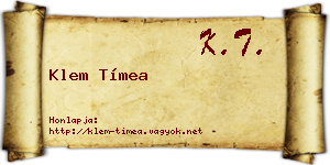 Klem Tímea névjegykártya