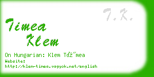 timea klem business card